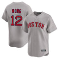Boston Red Sox #12 Connor Wong Player Gray CONTON Road Limited Home Game Stitched Jerseys1