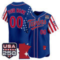 Custom Minnesota Twins America 250 Edition Vapor Premier Limited Royal CONTON Stitched Jerseys