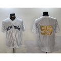 New York Yankees #99 Aaron Judge White CONTON Pinstripe Without Name Fashion Cool Base Jersey 2