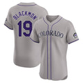 Colorado Rockies #19 Charlie Blackmon Player Gray CONTON Limited Elite Home Stitched Jerseys