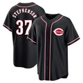 Cincinnati Reds #37 Tyler Stephenson Player Black CONTON Fashion Out Home Game Stitched Jerseys