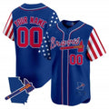 Custom Atlanta Braves 2024 Independence Day Vapor Premier Limited Jersey V2 ¨C Royal CONTON