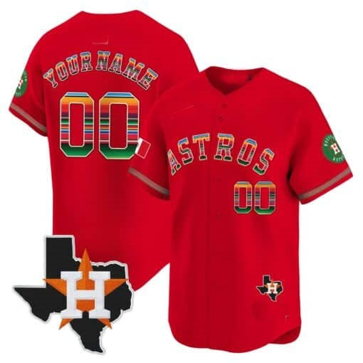 Custom Houston Astros Mexico Texas Patch Vapor Premier Limited Jersey ¨CRed CONTON