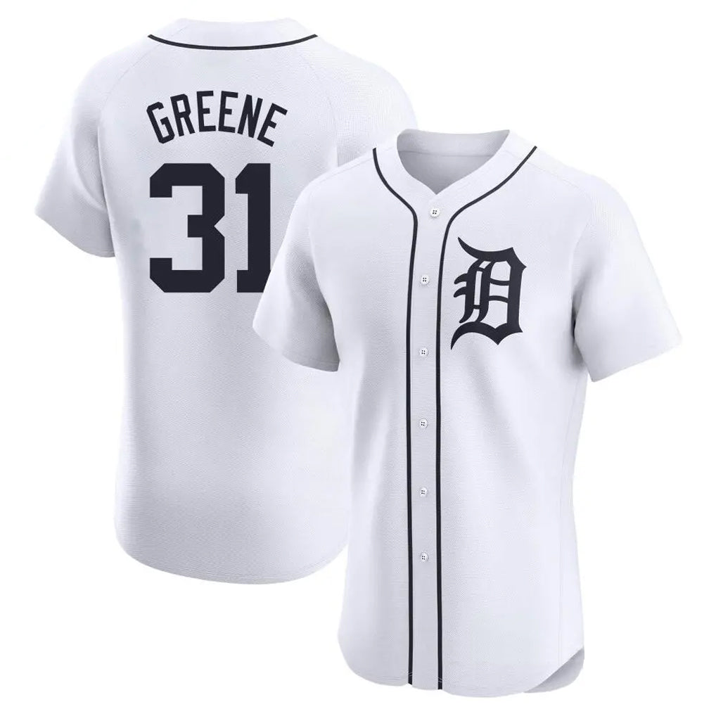 Detroit Tigers #31 Riley Greene Player White CONTON Limited Elite Home Stitched Jerseys