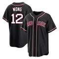 Boston Red Sox #12 Connor Wong Player Black CONTON Out Home Game Stitched Jerseys