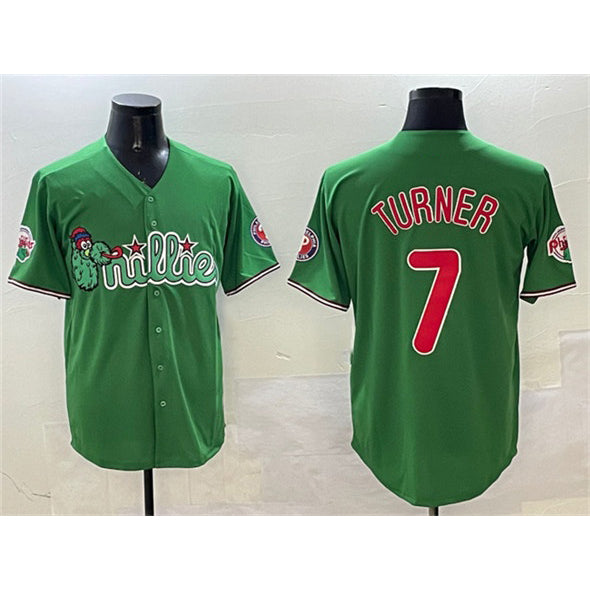 Philadelphia Phillies #7 Trea Turner Green CONTON Phanatic Limited Stitched Jersey