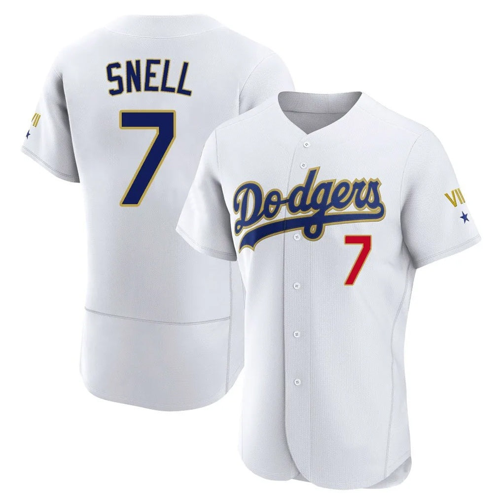 Los Angeles Dodgers #7 Blake Snell Player Gold White CONTON 2026 Collection Stadium Limited Elite Stitched Jerseys