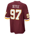 W.Football Team #97 Tim Settle Burgundy CONTON Game Player Jersey