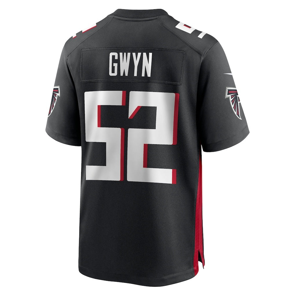 A.Falcons #52 Jovaughn Gwyn Black CONTON Team Game Jersey