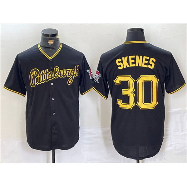 Pittsburgh Pirates #30 Paul Skenes Black CONTON Stitched Jersey