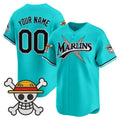 Custom Miami Marlins x One Piece Teal CONTON Vapor Premier Limited Jersey - Stitched