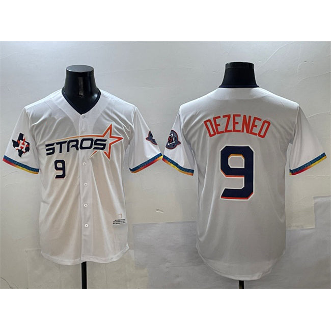 Houston Astros #9 Zach Dezenzo White CONTON 2025 City Connect With Texas Patch Limited Stitched Jersey