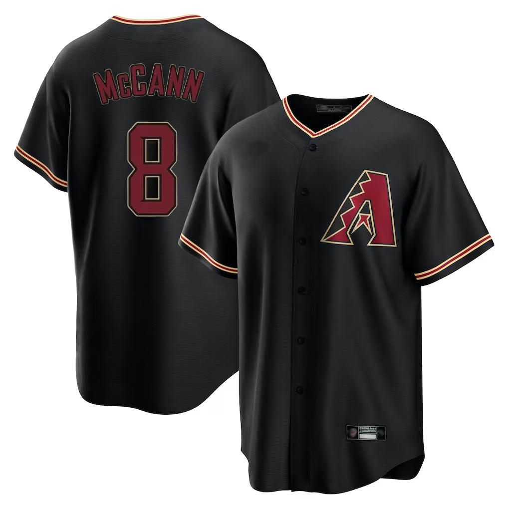 Arizona Diamondbacks #8 James McCann Player Black CONTON Limited Home Stitched Jerseys