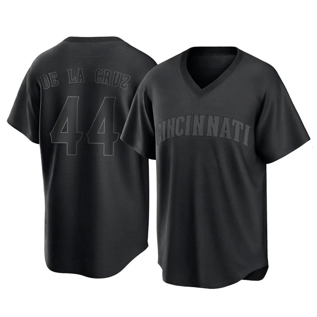 Cincinnati Reds #44 Elly De La Cruz Player Black CONTON T-shirt Game Home Stitched Jerseys