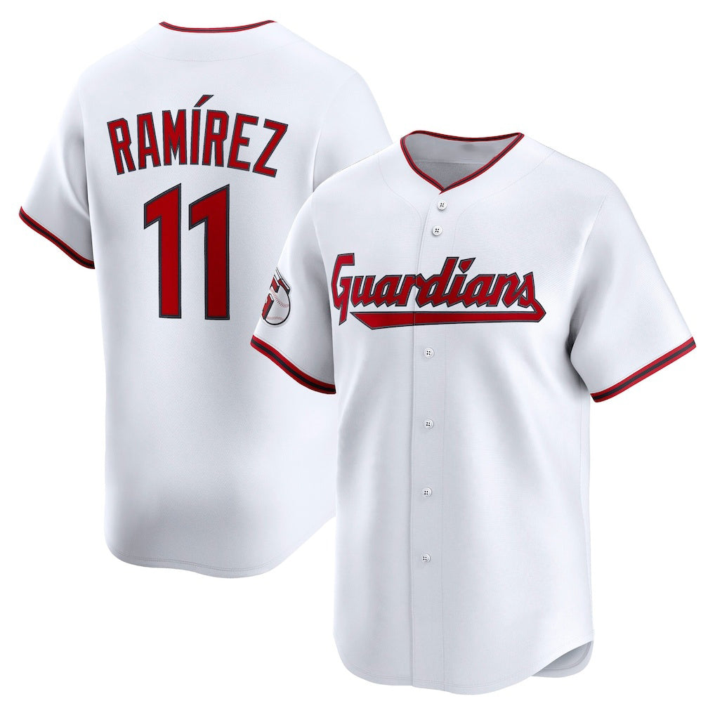 Cleveland Guardians #11 Jos¨¦ Ram¨ªrez White CONTON Home Limited Player Jersey