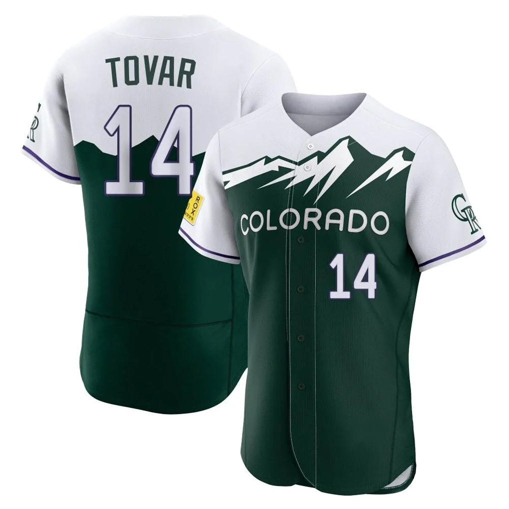 Colorado Rockies #14 Ezequiel Tovar Player Green CONTON City Connect Limited Elite Home Stitched Jerseys