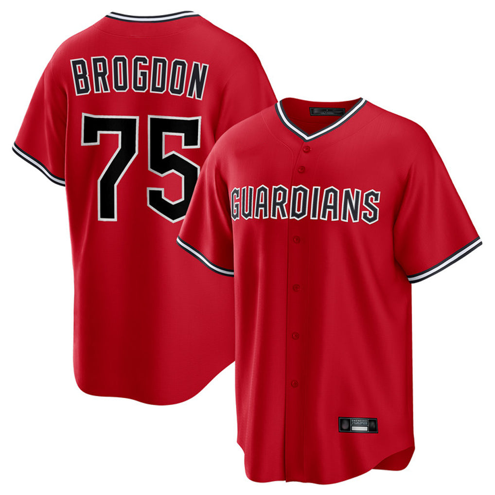 Cleveland Guardians #75 Connor Brogdon Player Red CONTON Home Game Stitched Jerseys