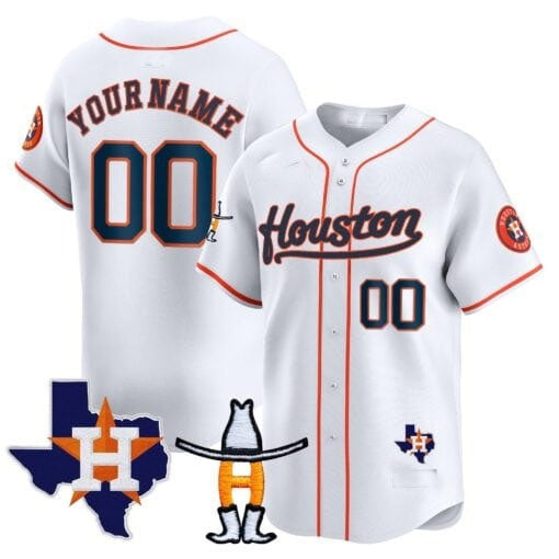 Custom Houston Astros Houston Rodeo Patch Vapor Premier Limited Jersey ¨C White 2 CONTON