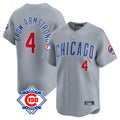 Chicago Cubs #4 Pete Crow-Armstrong Player Gray CONTON Road 150th Anniversary Limited Home Stitched Jerseys