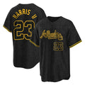 Atlanta Braves #23 Michael Harris II Player Black CONTON Snake Skin City Home Game Stitched Jerseys