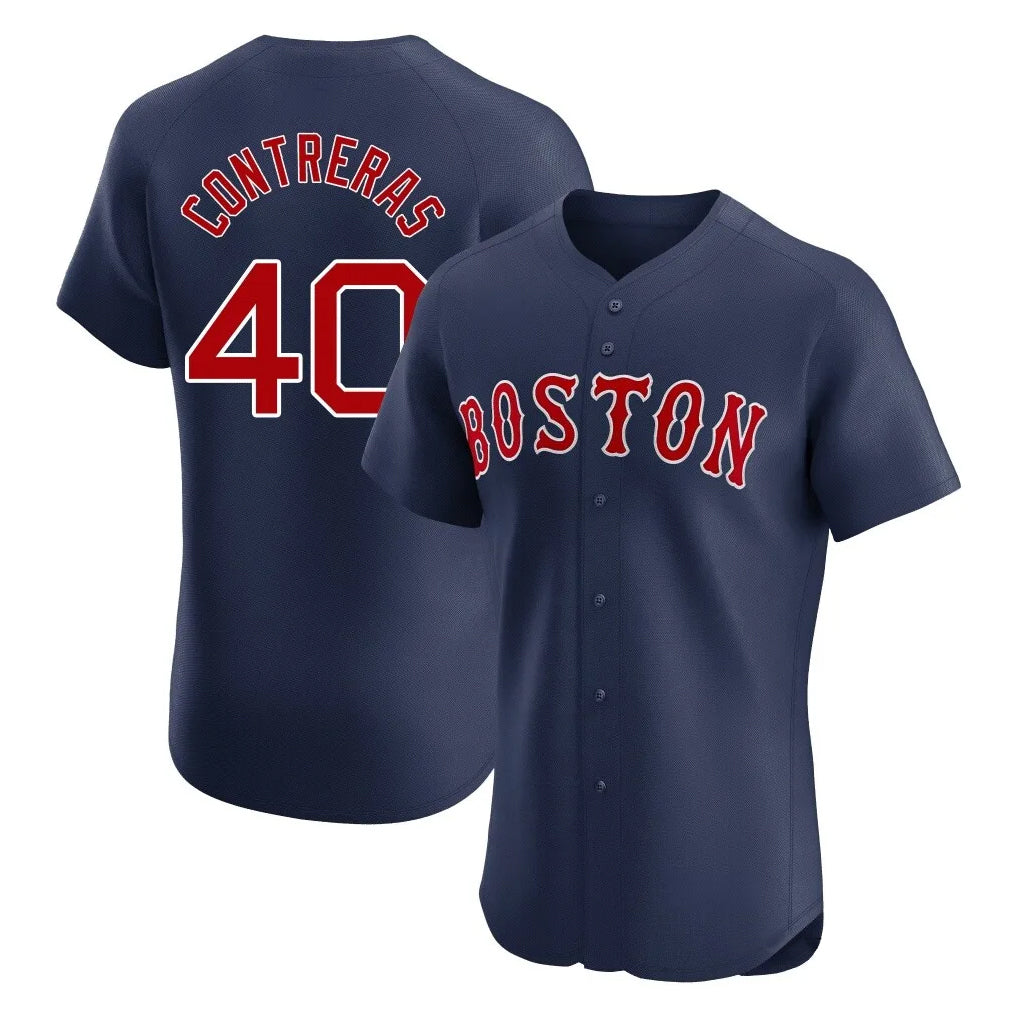 Boston Red Sox #40 Willson Contreras Player Navy CONTON Limited Elite Home Game Stitched Jerseys1