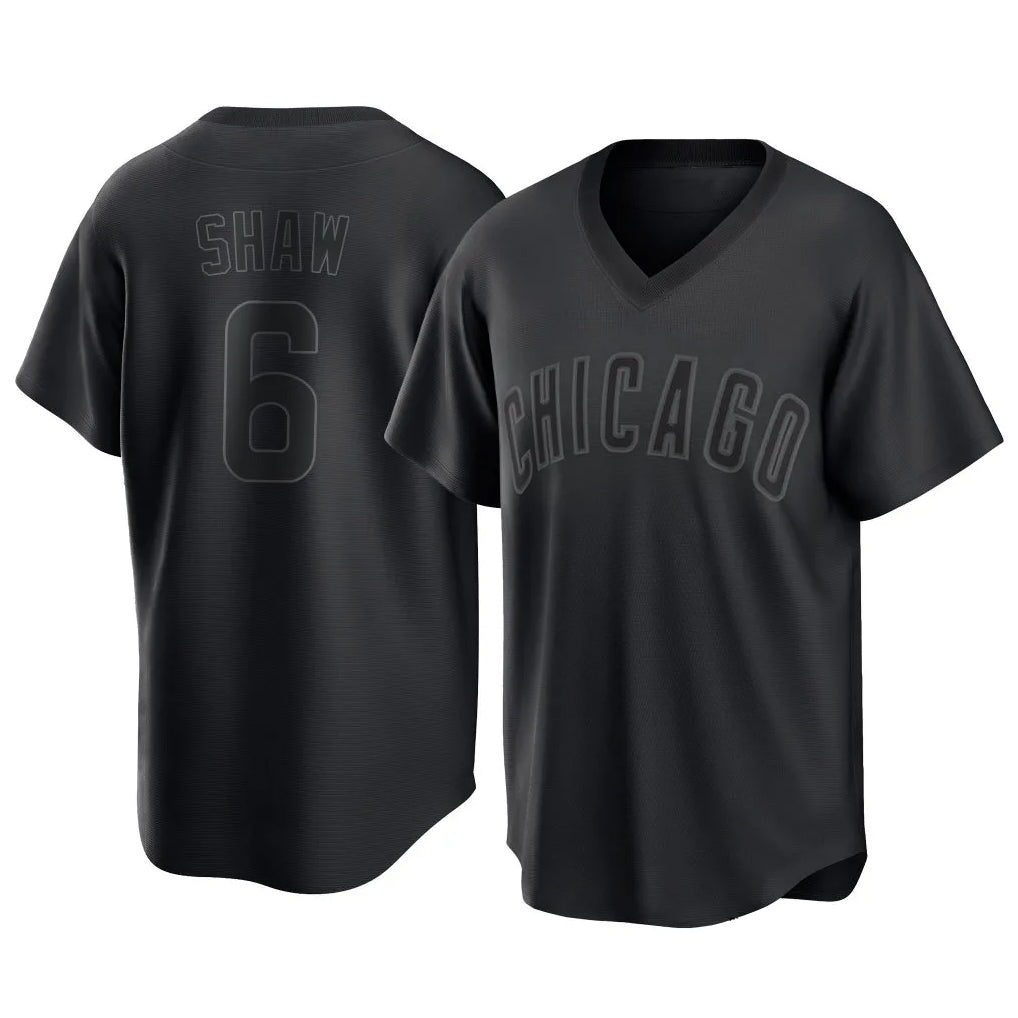 Chicago Cubs #6 Matt Shaw Player Black CONTON T-shirt Home Game Stitched Jerseys