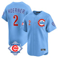 Chicago Cubs #2 Nico Hoerner Player Light Blue CONTON 150th Anniversary Limited Home Stitched Jerseys