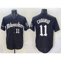 Milwaukee Brewers #11 Jackson Chourio Black CONTON 'Gothic 414 Shadows Edition' Vapor Premier Limited Stitched Jersey