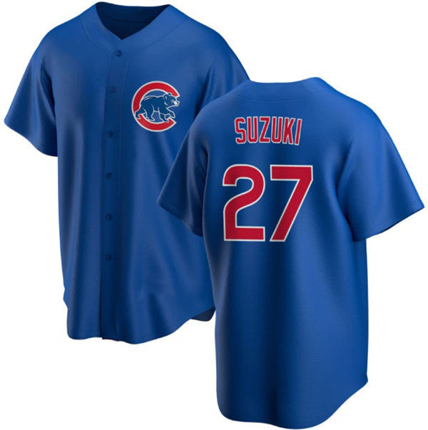 Chicago Cubs #27 Seiya Suzuki Royal CONTON Cool Base Stitched Jersey