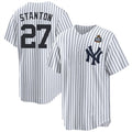 New York Yankees #27 Giancarlo Stanton White CONTON 2024 World Series With Name Cool Base Stitched Jersey