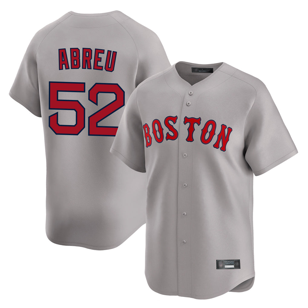 Boston Red Sox #52 Wilyer Abreu Player Gray CONTON Road Limited Home Game Stitched Jerseys