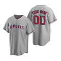 Custom Los Angeles Angels Gray CONTON Stitched Cool Base Road Jersey