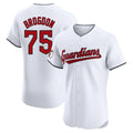 Cleveland Guardians #75 Connor Brogdon Player White CONTON Limited Elite Home Stitched Jerseys