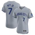 Kansas City Royals #7 Bobby Witt Jr. Player Gray CONTON Limited Elite Home Stitched Jerseys