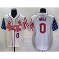 St. Louis Cardinals #0 Masyn Winn White CONTON Independence Day Vapor Premier Limited Stitched Jersey