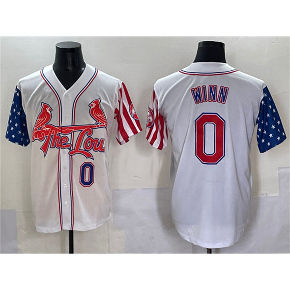 St. Louis Cardinals #0 Masyn Winn White CONTON Independence Day Vapor Premier Limited Stitched Jersey