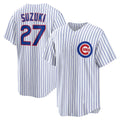 Chicago Cubs #27 Seiya Suzuki White CONTON Home Replica Jersey