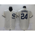 Chicago White Sox #24 Yasmani Grandal 2021 Cream CONTON Navy Field of Dreams Name Flex Base Stitched Jersey