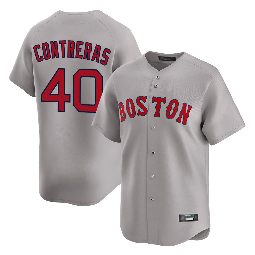 Boston Red Sox #40 Willson Contreras Player Gray CONTON Road Limited Home Game Stitched Jerseys1