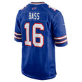 B.Bills #16 Tyler Bass Royal CONTON Team Game Jersey