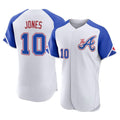 Atlanta Braves #10 Chipper Jones Player White CONTON City Connect Limited Elite Home Game Stitched Jerseys