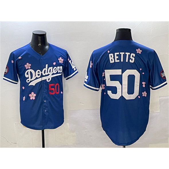 Los Angeles Dodgers #50 Mookie Betts Royal CONTON 2025 Tokyo Series Limited Stitched Jersey