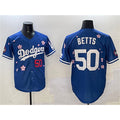 Los Angeles Dodgers #50 Mookie Betts Royal CONTON 2025 Tokyo Series Limited Stitched Jersey