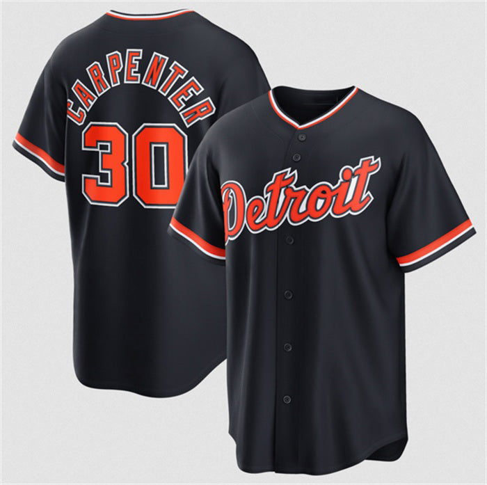 Detroit Tigers #30 Kerry Carpenter Navy CONTON Alternate Stitched Jersey