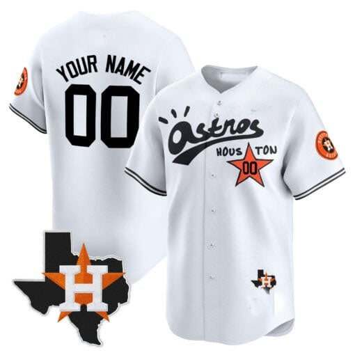 Custom Houston Astros Cactus Jack Style Vapor Premier Limited Jersey ¨C White CONTON