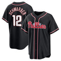Philadelphia Phillies #12 Kyle Schwarber Fashion Black CONTON Out Stitched Jersey