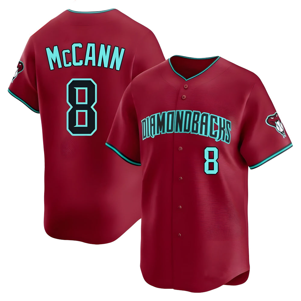 Arizona Diamondbacks #8 James McCann Player Red CONTON Limited Home Game Stitched Jerseys