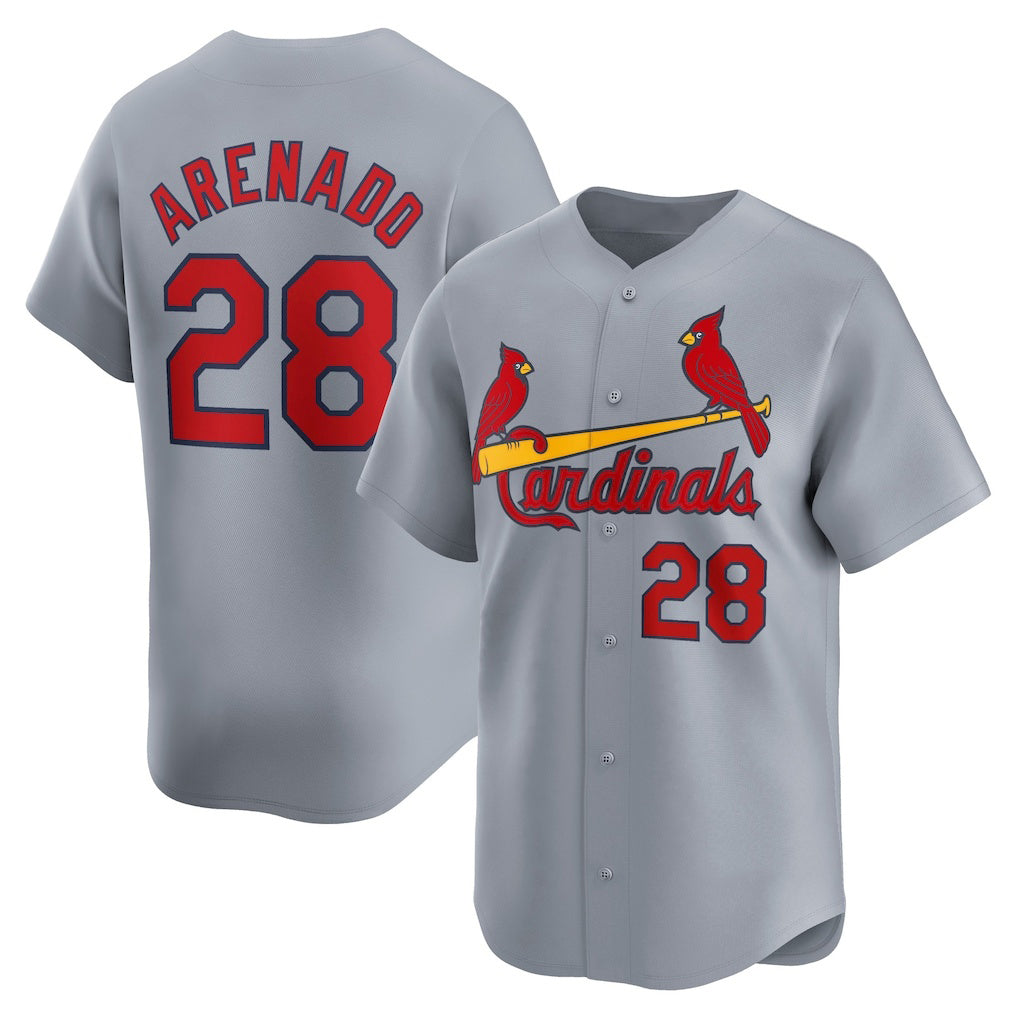 St. Louis Cardinals #28 Nolan Arenado Gray CONTON Away Limited Player Jersey