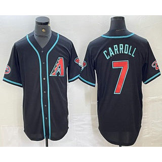 Arizona Diamondbacks #7 Corbin Carroll Black CONTON 2024 Stitched Cool Base Jersey