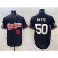 Los Angeles Dodgers #50 Mookie Betts Black CONTON Mexico Limited Stitched Jersey